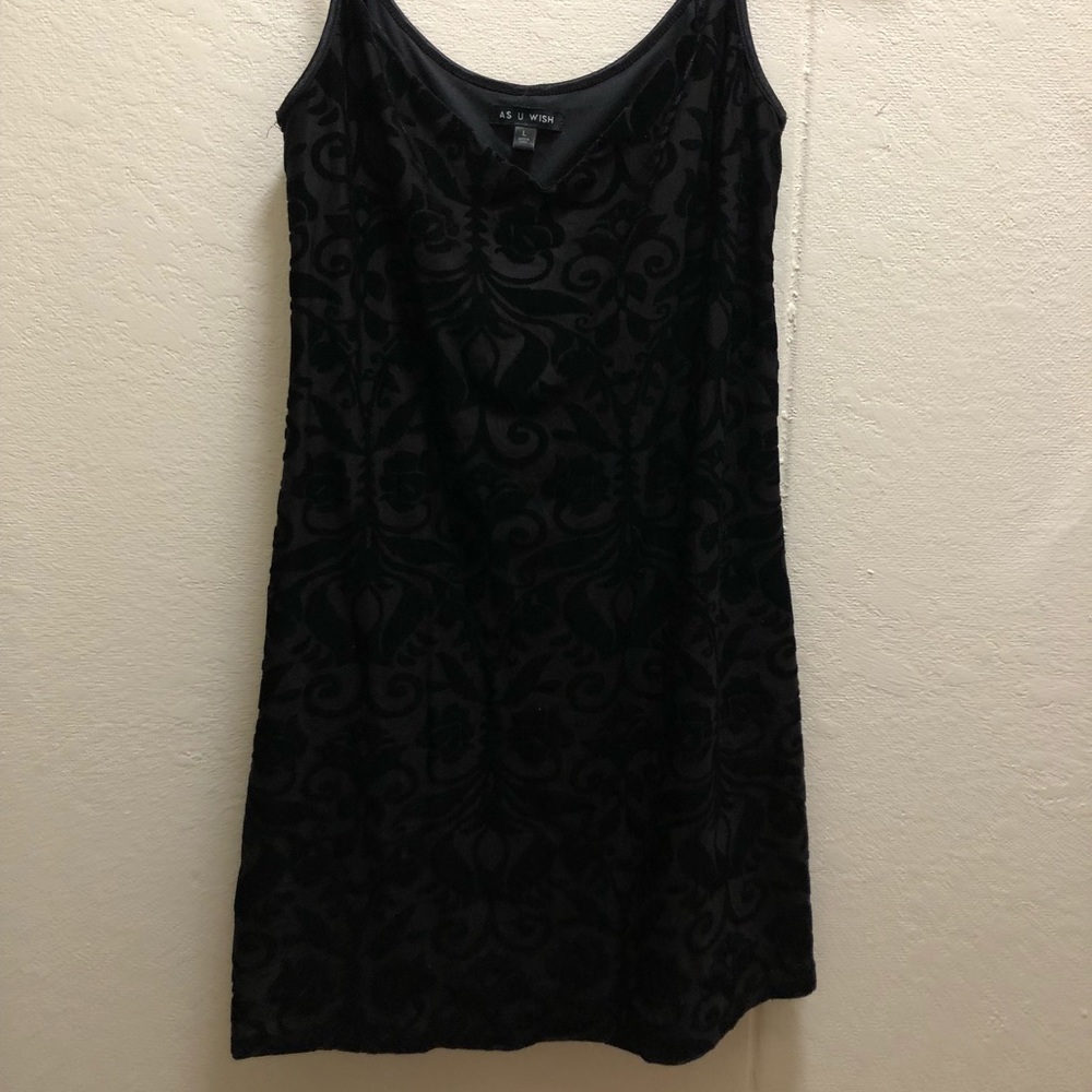 Black Velvet Patterned Dress